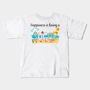 Happiness Is Being A Sugar Summer Beach Happy Mother's Kids T-Shirt